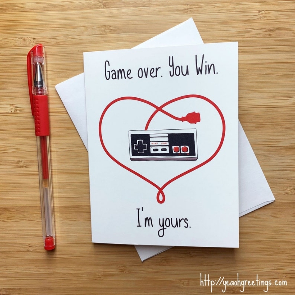 YeaOhGreetings | Video Game Valentines Card Gift/Anniversary | Blank | 4 For $10